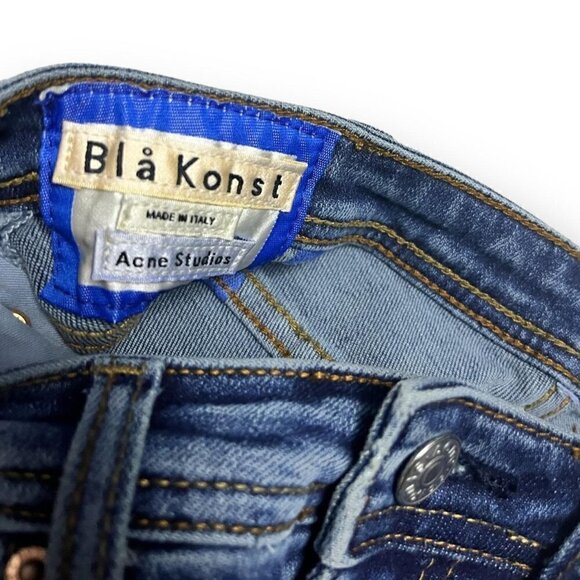 Acne Studios Bla Konst Mid-Rise Skinny Leg Luxury Designer Denim Jeans 24” (XS) - Picture 3 of 4